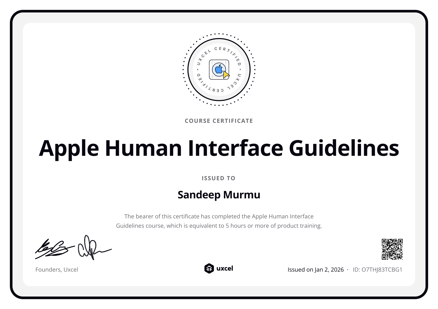 Sandeep Murmu's certificate